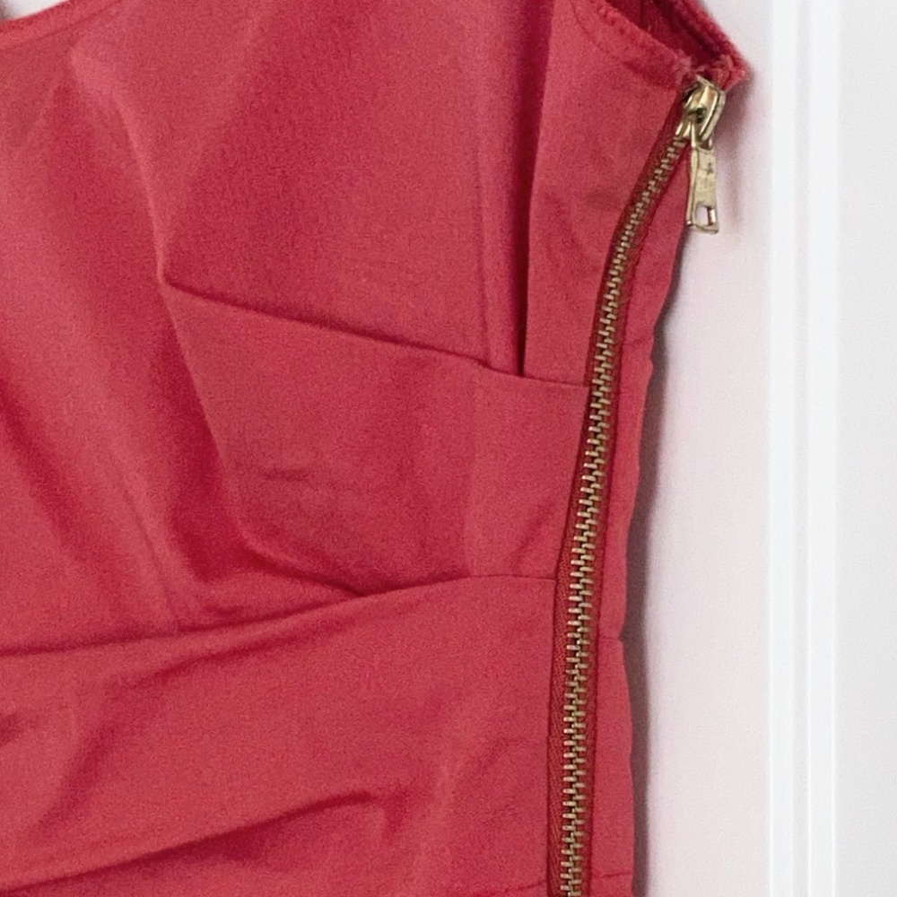 Elie Tahari Coral Red Sheath Dress - 2 - Picture 7 of 8